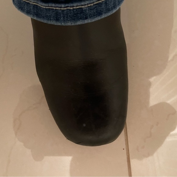 ECCO Black leather side zip ankle Boots Button‎ accent size 10.5 dress heels - Picture 11 of 12